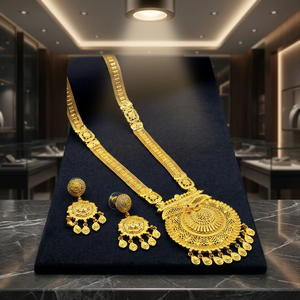 Collares Largos Chapados en Oro de 14K, 18K y 24K al por Mayor, Conjunto de Joyería de Latón con Relleno de Oro, Conjunto de Joyería Tradicional - Product Image 4