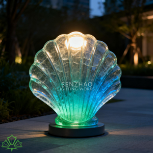 Senzhao Modern Outdoor LED Seashell Lamp Decorative Resin <b>Shell</b> Shaped Landscape <b>Light</b> for Garden Patio Villa - Product Image 1