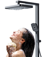Pommeau de Douche Carré en Silicone Personnalisé avec Jets Réglables en ABS, Haute Pression pour Salle de Bain
