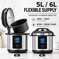 Fabricante de Ollas a Presión Eléctricas de 1000W y 6L, Panel Inteligente 12 en 1, Certificación CE CB, Marca Privada, Fabricante OEM ODM