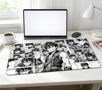 Tapis de jeu Flashstrike XXL 900x400mm avec personnages de dessins animés, résistant à l'eau, antidérapant, en caoutchouc, pour ordinateurs, ordinateurs de bureau, ordinateurs portables, bureaux