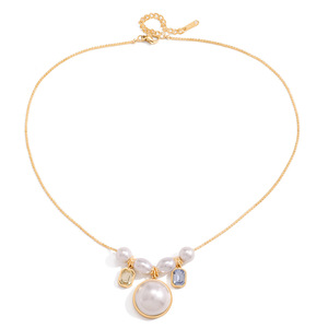 Collar de Perlas para Mujer con Colgante de Zirconia en Forma de Corazón, Chapado en Oro de 18K, Joyería para Uso Diario - Product Image 5