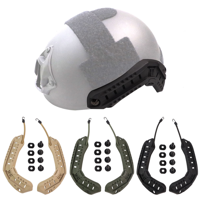 Tactical Helmet Side Rail Outdoor Quick Attach Rotatable Curved Nylon Rail for Mich Helmet Accessories