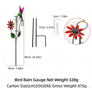 Cilindro medidor <span class=keywords><strong>de</strong></span> lluvia <span class=keywords><strong>de</strong></span> hierro forjado para exteriores, con vaso <span class=keywords><strong>de</strong></span> vidrio colector, herramienta <span class=keywords><strong>de</strong></span> jardín, con tapón - Product Image 2