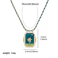 Collier pendentif carte de tarot géométrique à la mode en gros plaqué or simple corde colorée en forme de coeur cadeau porte-bonheur