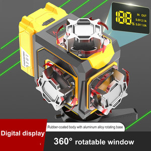360° Self Leveling LD <b>Laser</b> <b>Level</b> 2/3/5/12/16 Lines Green Red Beam Digital Display Wall Floor Measuring Tool Aluminum Base OEM - Product Image 4