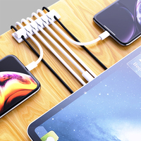Dibaigou Silicone Câble Gestion Cordon Organisateur Clips Titulaire et Crochet pour Bureau À Domicile Voiture Bureau Cabine Fil Organisateur