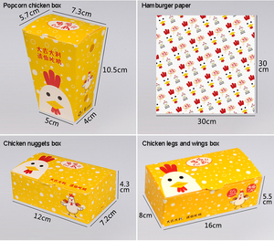 Juego de Bolsas para Empacar Comida Rápida, Caja de Papel para <span class=keywords><strong>Pollo</strong></span> Frito Coreano, Cajas para Llevar <span class=keywords><strong>Pollo</strong></span>, Caja Personalizada - Product Image 3