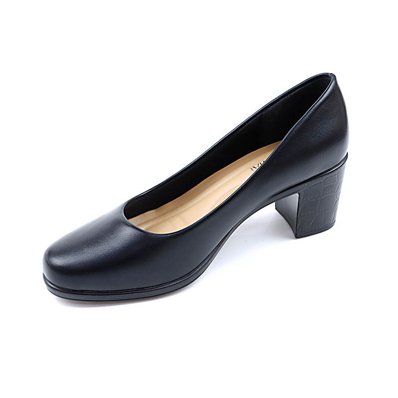 Oem Chunky Heel Black Women Shoes Pure Color Block Heel Women Pumps Square Heel Office Shoes For Women 