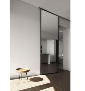 Puerta Corredera Moderna de Vidrio Templado sin Marco con Espejo para Armario, Baño y Vestidor - Product Image 1