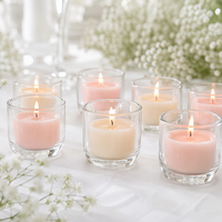 Support de bougie en verre transparent à fond incurvé OEM ODM pour décoration d'ambiance de table de mariage