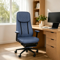 Chaise de bureau moderne à base en acier réglable avec massage par vibration, en cuir PU, chaise de direction pour la maison