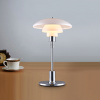 Lampe de table moderne nordique avec base en métal et abat-jour en verre, lampe de chevet décorative à LED à intensité variable pour chambre à coucher, hôtel