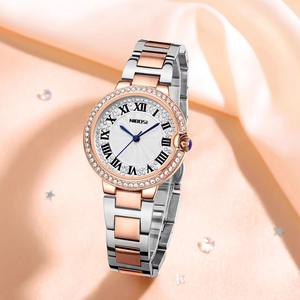 Drioshipping Marque de luxe Montre à quartz pour femme Mode incrustée de diamants Imperméable à l'eau Caractéristique lumineuse Acier inoxydable Vente en gros - Product Image 3