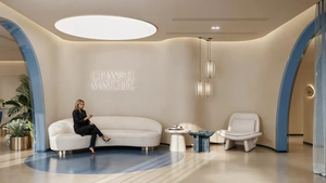 Modern Hair Salon Furniture with LED Lighting | Custom Luxury Beauty Hair Shop Interior Design & Fashion Spa Beauty Salon Decor - Product Image 5