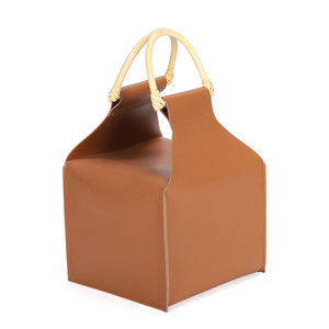Noël de luxe en cuir Pu en bois panier cadeau panier idées boîtes paniers-cadeaux en vrac - Product Image 4