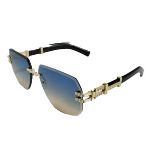 Lunettes de soleil sans monture personnalisées pour hommes, protection UV400, verres PC noirs, style Instagram, lunettes de conduite - Product Image 5