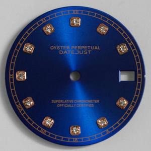 28.5mm diamond dial <b>watch</b> with waterproof stainless steel <b>case</b>, featuring pink, white and blue dials, equipped with NH35 - Product Image 2