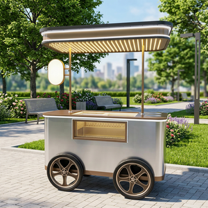 Ego Mini Mobile Coffee Food Truck Street Steel Restaurant Electric Supply Hot Dog Ice Cream Cart Trailer for Sale - Product Image 1