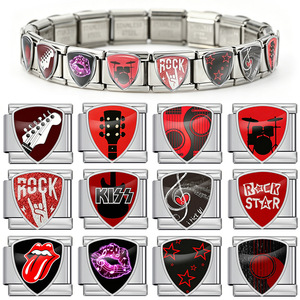 Charm per Bracciali Modulari in Acciaio Inox <span class=keywords><strong>con</strong></span> Cristalli, <span class=keywords><strong>Perline</strong></span> Stile Italiano da 9mm <span class=keywords><strong>con</strong></span> Design a Fiocco/Corona/Cuore Diavolo per Bracciali Fai-da-Te - Product Image 1