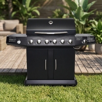 En stock Barbecue à gaz en acier inoxydable à 6 + 1 brûleurs avec allumage électronique au propane 72000BTU pour l'extérieur