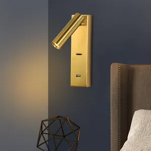 Luz led de pared para dormitorio, lámpara de lectura con interruptor, venta al por mayor