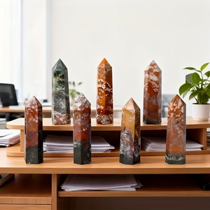 Vente en gros de plaques décoratives de jaspe marin naturel poli pour bureau, ornements de guérison en cristal pour le Feng Shui - Product Image 6