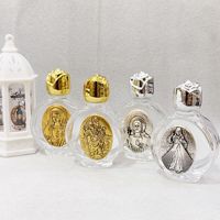 Articles religieux catholiques de luxe, ornements, flacon en or et argent, couleur or et argent, 15 ml, mini flacon d'eau bénite, contenants en verre avec emballage