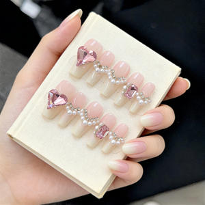 Nouvelle conception, vente en gros, <span class=keywords><strong>ongles</strong></span> press-on 100% faits à la main, <span class=keywords><strong>prix</strong></span> bas, nouveaux <span class=keywords><strong>ongles</strong></span> avec strass, <span class=keywords><strong>ongles</strong></span> artificiels pour filles - Product Image 5