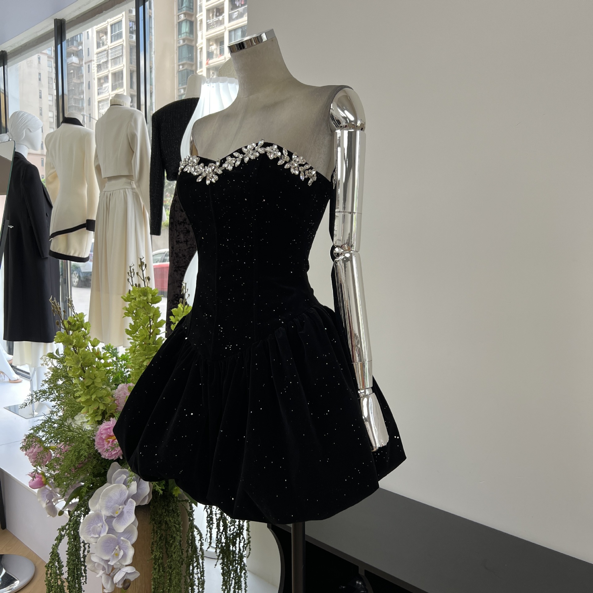 dinner party black dress Black lace dress, party dress for birthdays, dinner dress, reception party dress, wedding guest dress, Evening dress,