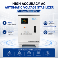 Régulateur de tension automatique à haute efficacité TND-20kva avec moteur servo en cuivre, entrée 90V-260V monophasé AC, écran LCD