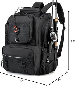 Bolsa organizadora de equipo de pesca resistente al agua salada grande de nailon para exteriores, bolsa impermeable para aparejos de pesca - Product Image 4