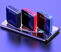 Nouvelle Batterie Externe Portable 10000 mAh 2026 avec Mini Portefeuille, Chargeur de Téléphone Portable et Miroir Intégré, Interface d'Entrée Micro USB