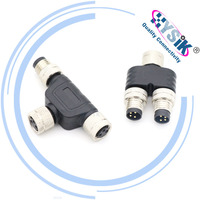 Conector de Ensamblaje en Campo IP67 M8 de 4 Pines, Completamente Metálico, Impermeable y Blindado, Conectores Rectos para Servomotor
