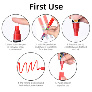 Set di <span class=keywords><strong>Pennarelli</strong></span> a Gesso Liquido 6mm/1mm con Punta Reversibile Cancellabile per Finestre, Lavagna Acrilica, Carta, Vetro, Pietra - <span class=keywords><strong>Pennarelli</strong></span> Decorativi - Product Image 6