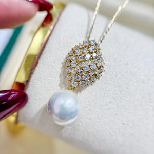 Colgante de Plata S925 con Cuentas Redondas de 10-17 mm, Soporte para Colgante de Collar de Moda DIY 31109, Accesorio para Perlas - Product Image 2