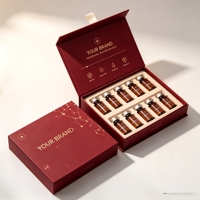 4. Boîte d'emballage en carton biodégradable Soft Touch pour ampoules, fermeture magnétique, logo personnalisé pour cosmétiques et soins de la peau