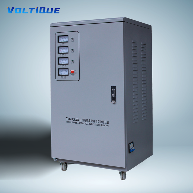 VOLTIQUE YKTNS-30kVA SVC Three Phase AC 50/60Hz Automatic Voltage Regulator Stabilizer LCD Display IP20 Protection China