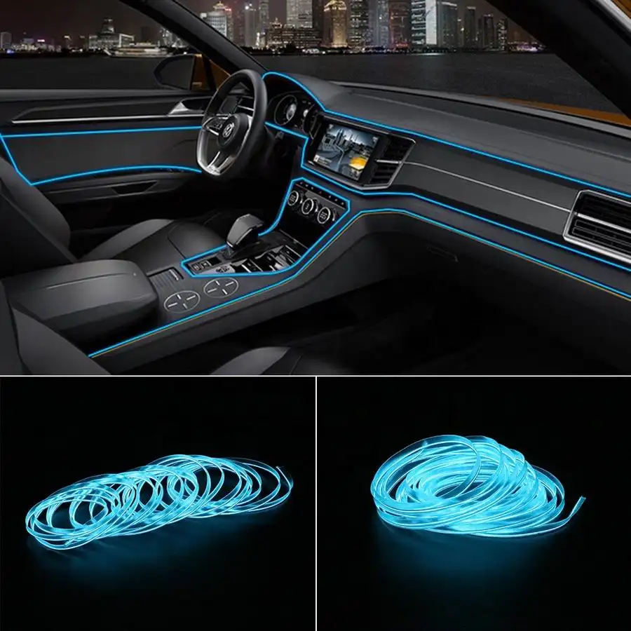 Feu USB d'ambiance LED pour l'intérieur de la voiture, lumière d'ambiance, port USB pour tableau de bord, accessoire décoratif, pour automobile