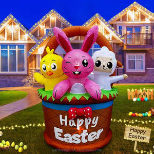 Decoraciones Inflables de Pascua para Interiores y Exteriores, Conejo, Pollito y Oveja en Cesta de 6 Pies, para Decoración de Hogar, Hotel, Jardín y Fiestas - Product Image 4