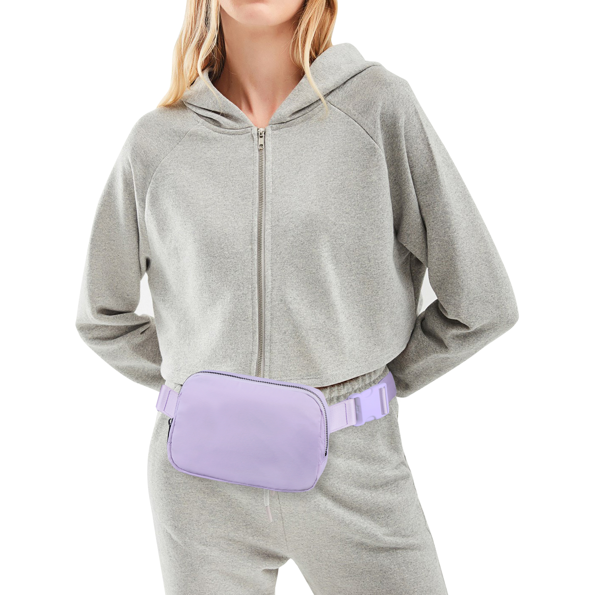 Barrel-Shaped Letter Pattern Polyester Zipper Fanny Pack