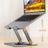 Logo personnalisé Support de bureau réglable de 17 pouces pour ordinateur portable, Base rotative en acier et métal à 360 ° pour tablette et ordinateur portable pour bureau