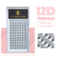Promade fait à la main Super doux 12D ventilateurs faux cils 5D/3D/20D 10mm/15mm/18mm longueurs C/D Curl tige courte fibres PBT coréennes