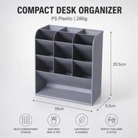 Organiseur de Bureau Multifonctionnel en Plastique avec Tiroir, Porte-Stylos et Boîte de Rangement, Accessoire de Bureau Fonctionnel