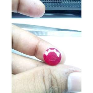 M.Y.GEMS - Gema Redonda de Rubí Rojo Natural Mejorado, 12 mm, 7.20 ct, Certificada por Terceros, Origen Tanzania, para Joyería - Product Image 2