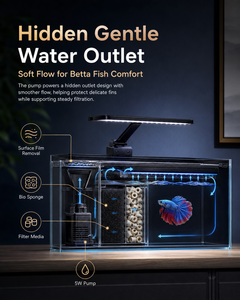 Acuario Rectangular de Vidrio con Sistema de Filtración Trasera, Acuario de Cría Aislado con Múltiples Compartimentos, Embalaje con Caja de Alimentación de 5W - Product Image 5