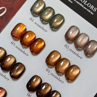 MIMAGPIE Kit de vernis à ongles gel LED UV 10 couleurs, longue tenue, poudre liquide, usage professionnel en salon, pour nail art DIY, avec gel effet œil de chat cristallin
