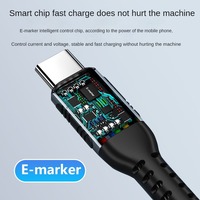 Câble USB-C tressé en nylon 100W PD à charge rapide, blindage en feuille, courant élevé 5A, garantie 12 mois pour téléphones mobiles, iOS et ordinateurs