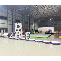 Obstacles gonflables Ninja Warrior personnalisés en Drop Stitch, piliers suspendus, module de balançoire pour parc intérieur