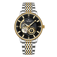 Authentische Vollautomatische Mechanische Uhr mit Skelett-Zifferblatt, Leuchtzeigern, Edelstahlarmband, 42mm, 30M Wasserdicht